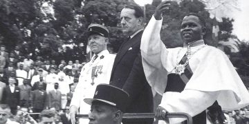 André Malraux et Fulbert Youlou,1960
